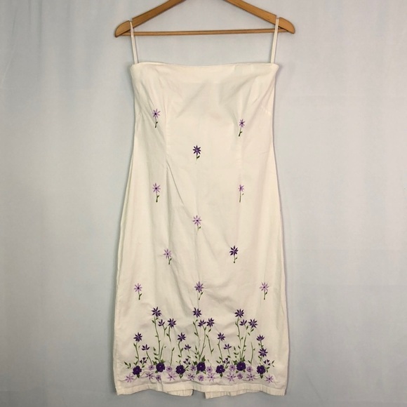 Love Potion Strapless Embroidered Cream Fit Dress Size L - Picture 1 of 12